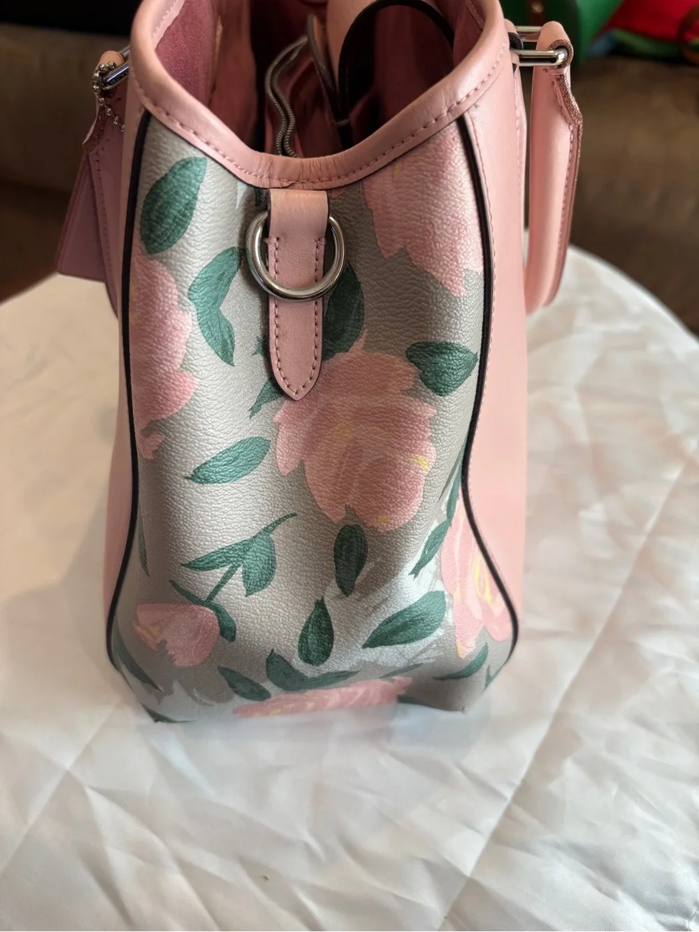 COACH Blush Pink Leather Tote with Silver Hardware